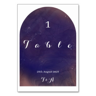 Hochzeit Moderner Boho Arch Lila Tischnummer