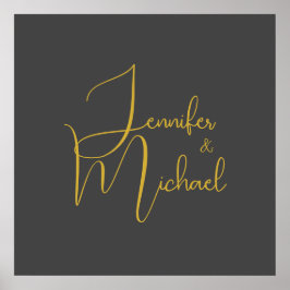 Hochzeit Moderner Minimalistischer Schlichter Kall Poster