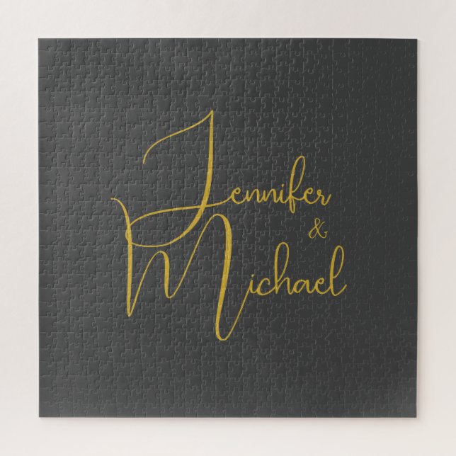 Hochzeit Moderner Minimalistischer Schlichter Kall Puzzle (Vertikal)