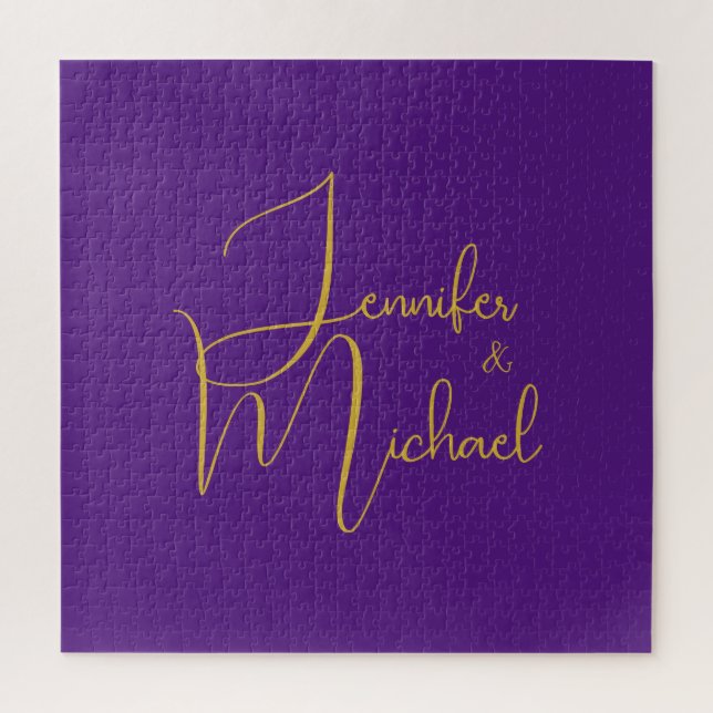 Hochzeit Moderner Minimalistischer Schlichter Kall Puzzle (Vertikal)