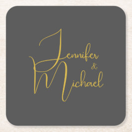 Hochzeit Moderner Minimalistischer Schlichter Kall Rechteckiger Pappuntersetzer