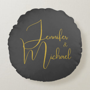 Hochzeit Moderner Minimalistischer Schlichter Kall Rundes Kissen