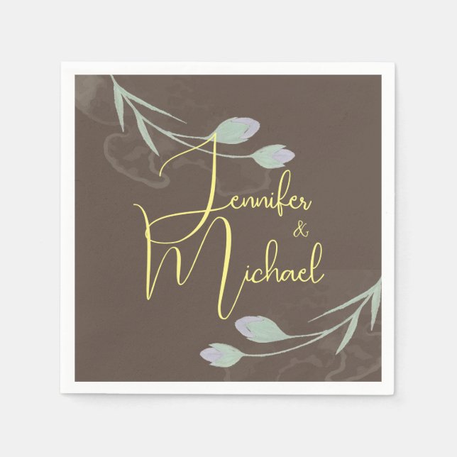 Hochzeit Moderner Minimalistischer Schlichter Kall Serviette (Vorderseite)