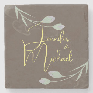 Hochzeit Moderner Minimalistischer Schlichter Kall Steinuntersetzer