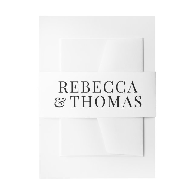 Hochzeit moderner Namen Einladungsbanderole (Vorderseite Beispiel)