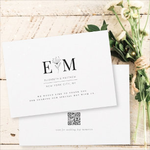 Hochzeit Modernes, Minimalistisches, elegantes Fol Dankeskarte