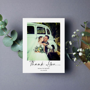 Hochzeit Modernes Minimalistisches Script Foto Vie Postkarte