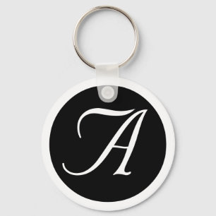 Hochzeit, Monogramm-Schlüsselanhänger Schwarz für Schlüsselanhänger