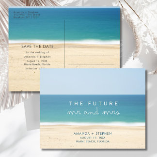 Hochzeit Mr und Mrs Beach - Termin vormerken Ankündigungspostkarte