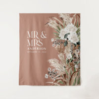 Hochzeit Mr. und Mrs. Pampas Gras moderne elegante