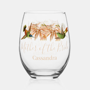 Hochzeit Mutter des Brautgeschenks Hummingbird Weinglas Ohne Stiel