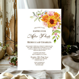 Hochzeit nach dem Party Sonnenblumen Rose Empfang Einladung