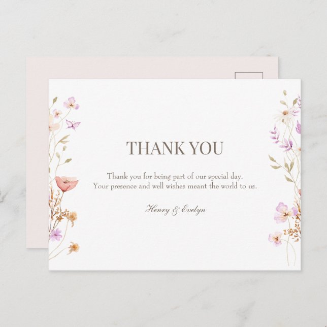 Hochzeit nach der Karte danke (Vorne/Hinten)