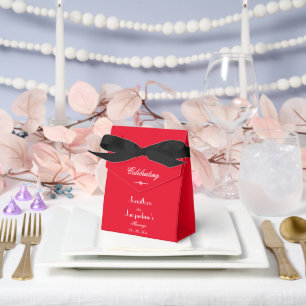 Hochzeit Namen Verlobungsfeier Rot & Weiß Geschenkschachtel