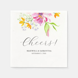 Hochzeit Napkins Botanisches Rosa Florals Serviette