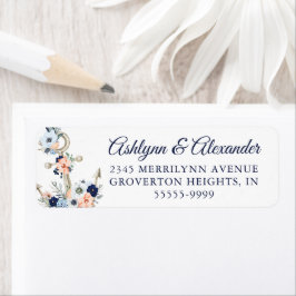 Hochzeit Nautical Anchor Navy Peach Floral
