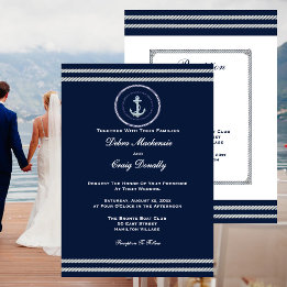 Hochzeit nautisch navy weißer Anker Einladung