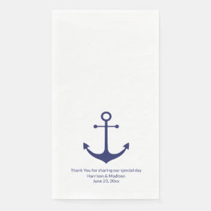 Hochzeit nautischer Anker blau weiß Serviette