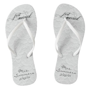 Hochzeit nur verheiratete Personalisierte Spitze Flip Flops