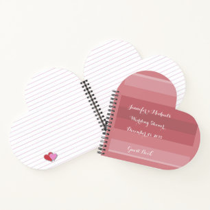 Hochzeit oder Brautparty Herzform Spirale Notizbuch