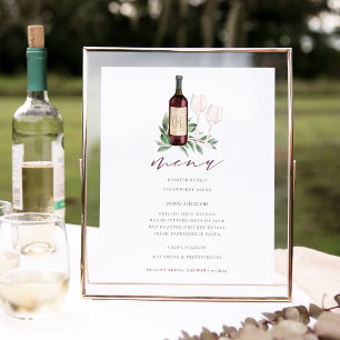 Hochzeit oder Brautparty-Menü-Schild 'Prost auf di Poster