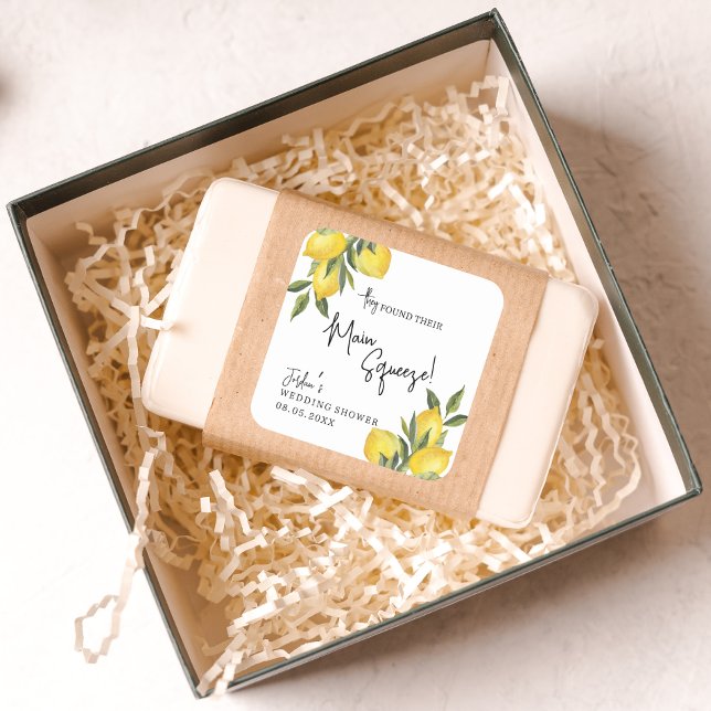 Hochzeit oder Brautparty von Zitronenfrüchten Quadratischer Aufkleber (Von Creator hochgeladen)