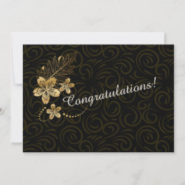 Hochzeit oder Jahrestag Glückwünsche Gold Blume Mitteilungskarte