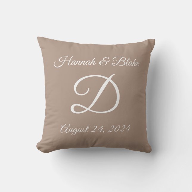 Hochzeit oder Jubiläum mit Monogramm Kissen (Vorderseite)