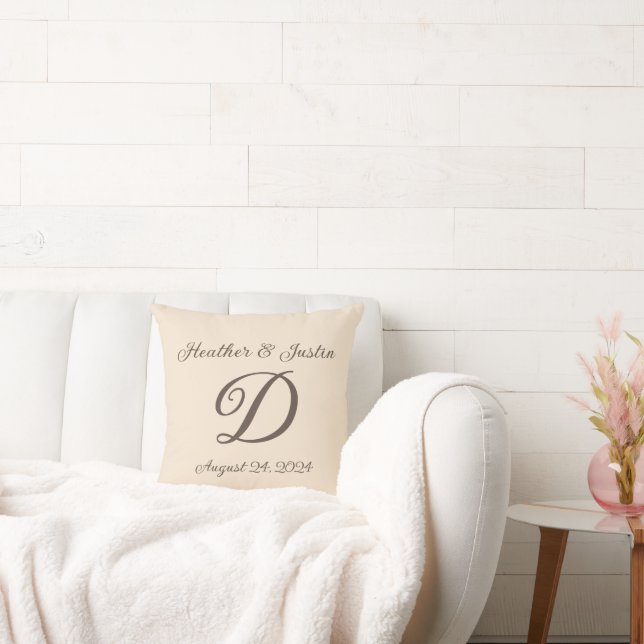 Hochzeit oder Jubiläum mit Monogramm Kissen (Liege)