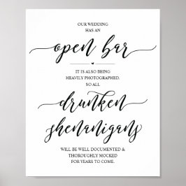 Hochzeit Offene Bar, betrunkene Shenanigans unters Poster