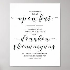 Hochzeit Offene Bar, betrunkene Shenanigans unters Poster