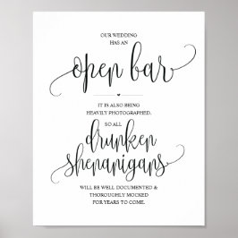 Hochzeit Offene Bar, betrunkene Shenanigans unters Poster