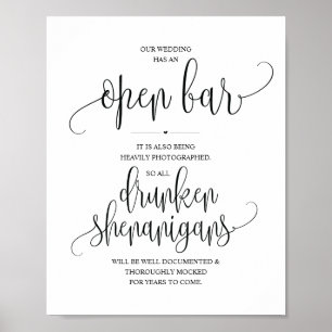 Hochzeit Offene Bar, betrunkene Shenanigans unters Poster