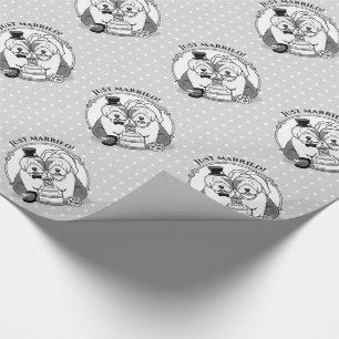 Hochzeit Old English Sheepdogs Bride Groom Gray 1 Geschenkpapier