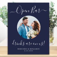 Hochzeit Open Bar Personalisiert Navy Blue Foto