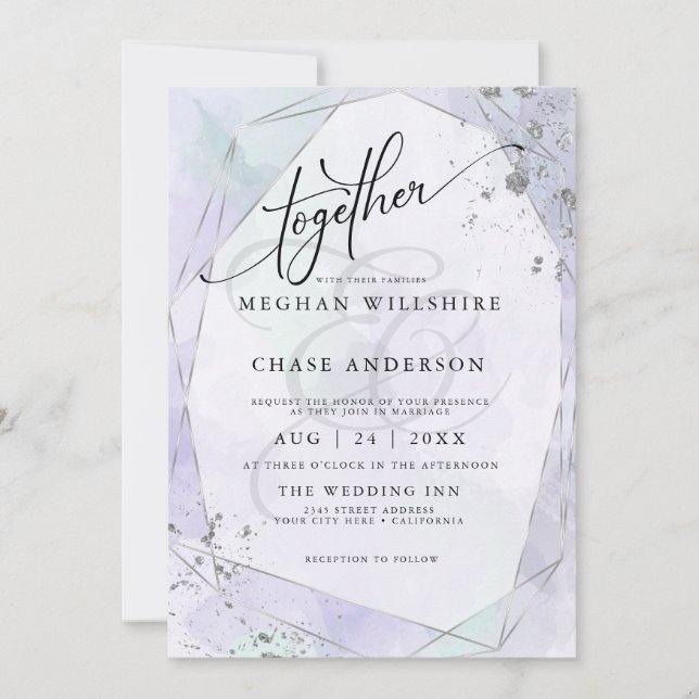 HOCHZEIT | Pale Lilac Seafoam Green Silver Jaspé (Vorderseite)