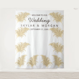 Hochzeit Pampas Grass Tan On White Selfie Foto Wandteppich