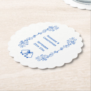 Hochzeit Papier Untersetzer Blaue Saphir Glocken