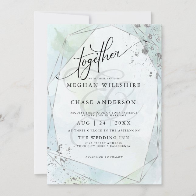 HOCHZEIT | Pastel Dusty Blue Sage Silver Jaspé (Vorderseite)