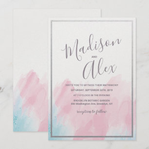 Hochzeit Pastell-Wasserfarben-Einladung Einladung