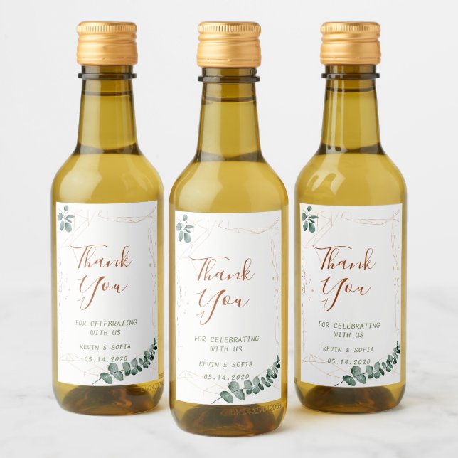 Hochzeit personalisieren Flasche Mini Wein Etikett (Flaschen)