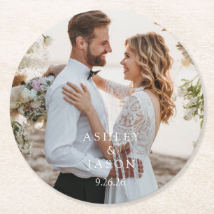Hochzeit personalisieren runder pappuntersetzer