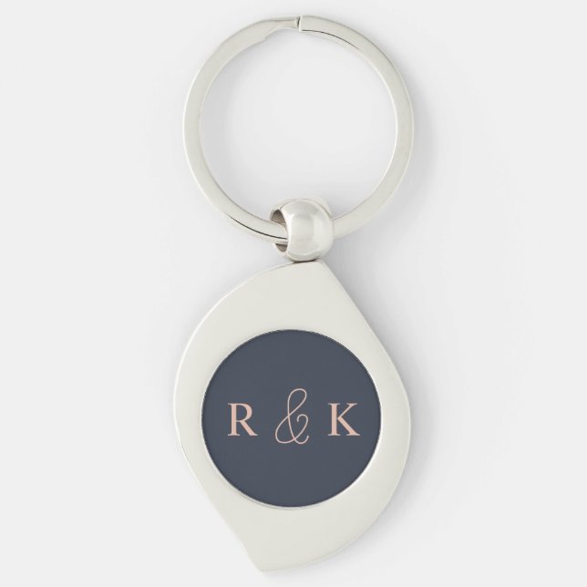 Hochzeit personalisiert mit Monogramm Schlüsselanhänger (Vorderseite)