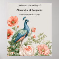 Hochzeit Pfau Botanisch | Vintage Blumenkunst