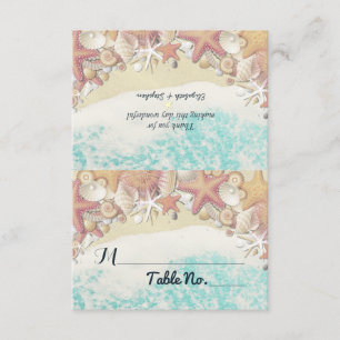 Hochzeit Platz Tisch Nummer Sommer Strand Seestern Dankeskarte