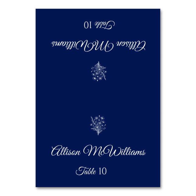 Hochzeit Platzkarte-Vegetarian-Wildblume Elegante Tischnummer (Vorderseite)