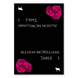 Hochzeit Platzkarten-Meat Icon-Black Fuchsia Weiß- Tischnummer