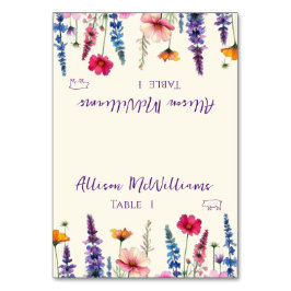 Hochzeit Platzkarten-Wildblume-Symphonie- Tischnummer