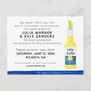 Hochzeit Postkarte verschoben