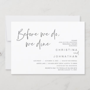 Hochzeit Probe Abendessen, bevor wir essen Einladung